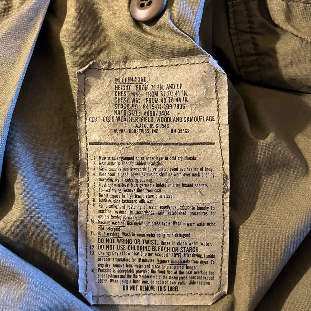 Men’s Vintage Alpha Industries U.S. Army Jacket - Picture 6 of 7